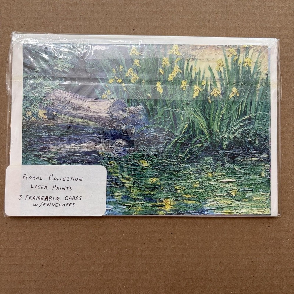 Vintage Clare Aaron Floral Frankly Notecards Set Of 3 W/Envelopes Art Prints
